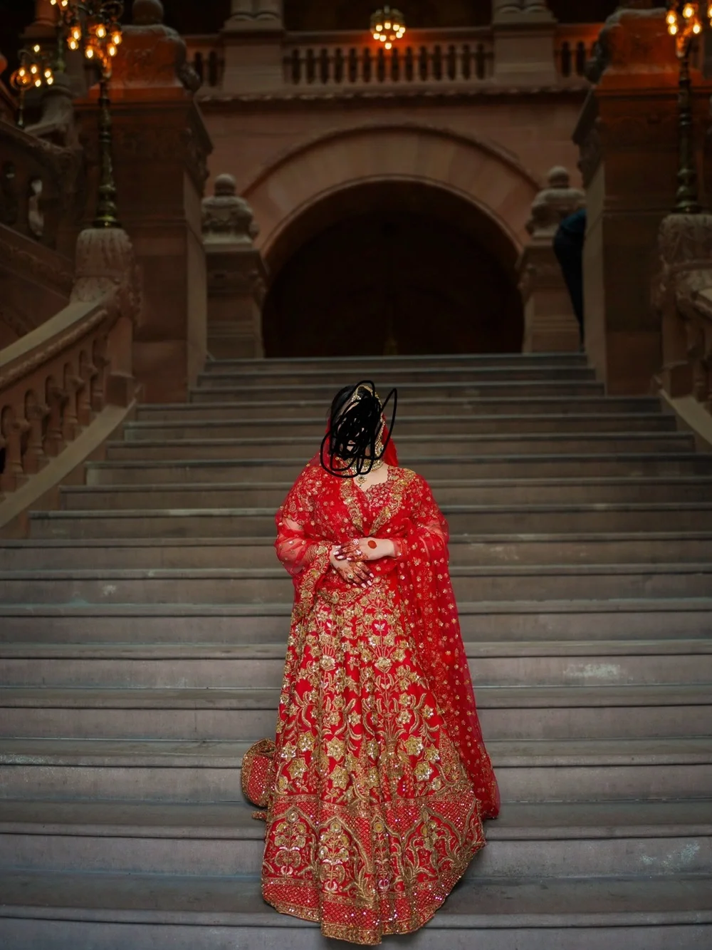 Bridal Red Hand Embroidered Lehnga Choli